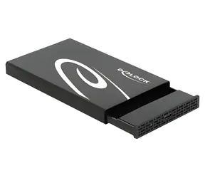 DeLock 42611 schwarz / Externes Gehäuse für HDD/SSD / 2,5" SATA / USB-C 3.2 Gen 2 10 Gbit/s / Aluminium
