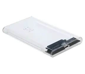 DeLock 42617 transparentes externes Gehäuse für HDD/SSD / 2,5" SATA / USB-C 3.2 Gen 2 10 Gbit/s / Kunststoff