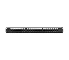 Lanberg 24- Port 1HE Patchpanel / 19" / Cat.6 UTP / schwarz / mit Kabelorganisator