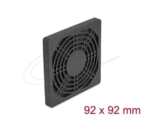 DeLock Lüftungsgitter mit Staubfilter schwarz / Zubehör / 92 x 92 mm