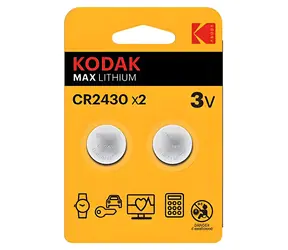 Kodak MAX CR2430 / Lithium-Knopfzelle / 3 V / 280 mAh / 2 Stück