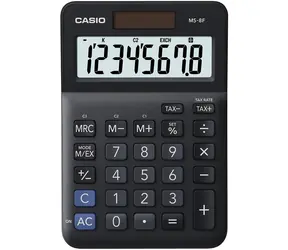 Casio MS 8 F schwarz / Tischrechner mit Mehrwertsteuerberechnung / achtstellig
