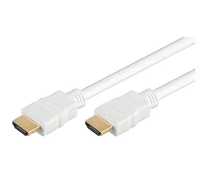 Neutrales HDMI 2.0-Kabel, weiß / HDMI-Kabel / Stecker auf Stecker / vergoldete Anschlüsse / Ethernet / 0,5 m