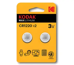 Kodak MAX CR1220 / Lithiumbatterie / 3V / 2 Stück / Blisterverpackung