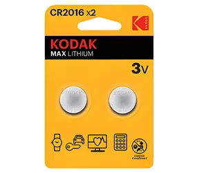 Kodak MAX CR2016 / Knopfzelle / 3 V / 90 mAh / 2 Stück / Blisterverpackung