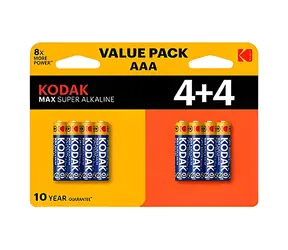 Kodak MAX SUPER / Alkaline-Batterie AAA / 8 Stück / LR03