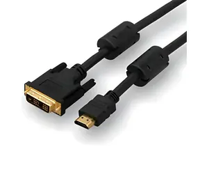 Logo DVI (18+1) - HDMI 3M schwarz / Kabel / vergoldete Anschlüsse / Full HD / 1,65 Gbit/s