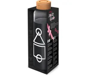 STOR Squid Games Trinkflasche / 585 ml / Glas / Silikonhülle