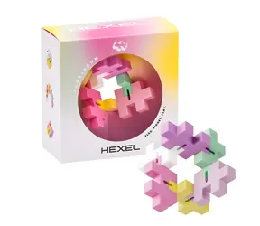 PLUS- PLUS Fidget Hexel Kaugummi / 6 Stück / Pastellfarben