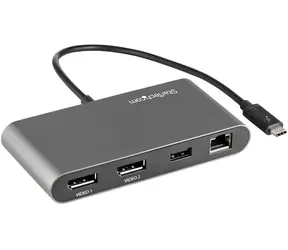 StarTech Thunderbolt 3 Mini-Dock / Dockingstation / 2x DisplayPort / USB 3.2 Gen2 Typ-A / LAN RJ45 / Aluminium