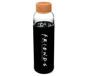 STOR Trinkflasche Friends / Glas, Silikonhülle / 585 ml