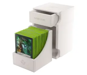 GAMEGENIC Watchtower 100+ XL Kartenbox, weiß / Kapazität: 100 Karten in Doppelpackungen / Zubehörfach