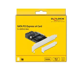 DeLock PCIe-Karte 5x SATA 90498 / Controller / PCIe x4 / Low Profile