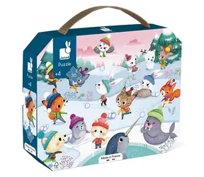 JANOD Puzzle im Koffer „Party im Schnee“ / 36 Teile / 50 x 40 cm