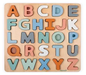 JANOD Alphabet-Einsatz mit Tafel / 26-teilig / doppelseitig mit Kreidetafel / ab 2 Jahren