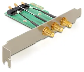 DeLock PCI-Express-Karte / Mini-PCIe-Steckplatz / 3x RP-SMA-Anschlüsse