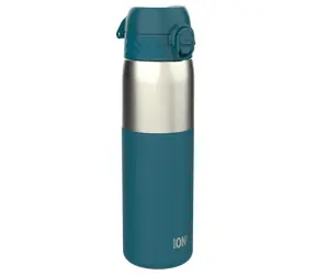 ion8 Auslaufsichere Flasche in Dunkelblaugrün, 600 ml / Edelstahl / Luftdicht / BPA-frei