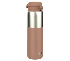 ION8 Auslaufsichere Mokka-Mousse-Flasche 1200 ml / Edelstahl / Ein-Knopf-Öffnung / BPA-frei