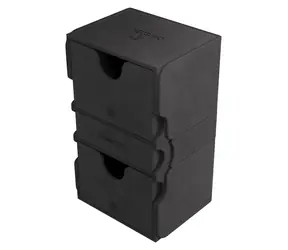 GAMEGENIC Stronghold 200+ XL Kartenbox Schwarz / 200 Karten / Zubehörfach / Magnetverschluss