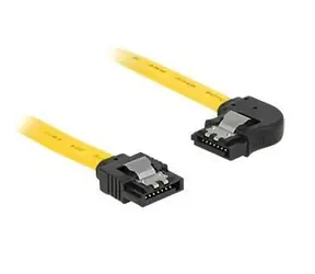 Gelber DeLock / SATA-Kabel / 6 Gbit/s / gerader/abgewinkelter Stecker