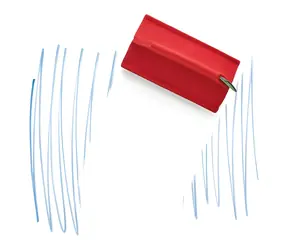 Magnetoplan magnetoWipe ecoAware rot / Magnetischer Abzieher / rPET-Filz / Neodym-Magnete