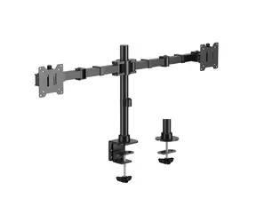 Schwarzer Equip -Tischhalter für zwei Monitore (17-35 Zoll, 20 kg pro Monitor, VESA 100x100, 360°)
