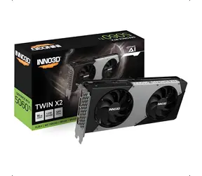 Inno3D GeForce RTX 5060 Ti 16GB Twin X2 / Grafikkarte / 2235-2572 MHz / 16 GB GDDR7 / 128 Bit / 1x HDMI + 3x DP / 650 W