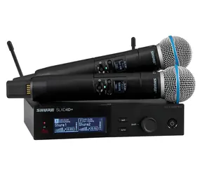 Shure SLXD24D+E/B58-G65 / Drahtloses Mikrofonset + Empfänger / 2 Kanäle / UHF 470-606 MHz / dynamisch