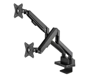 Manhattan 2-Monitor-Halterung mit Dockingstation 8in1 Schwarz / Monitorhalterung / 17-32" / VESA 75x75-100x100