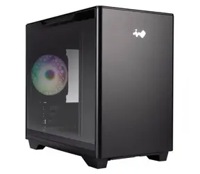 InWin A3 Gehäuse, schwarz, Micro-ATX, Mini-ITX, ARGB, transparente Seitenwand, 1x USB-C, 2x USB-A