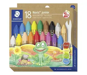 Staedtler Noris Junior Wachsmalstifte / 18 Stück / sechseckig / Papierverpackung