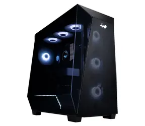 In Win PRISM Schwarz / PC-Gehäuse / Midi-Tower / ATX/mATX/Mini-ITX / ARGB / ohne Netzteil / transparente Seitenwand