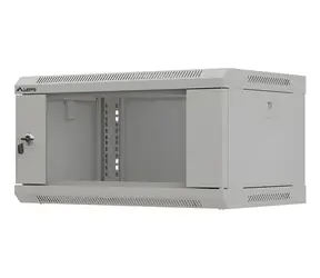 Lanberg WF03-5304-10S grau / Wandschrank / 19" / 4 HE / 540 x 350 x 281 mm / Glastür