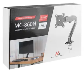 Maclean MC-860N schwarz / Monitorhalterung für Desktop-Monitore / 13-27 Zoll / VESA 75x75-100x100 / Tragkraft 8 kg / Gasfeder