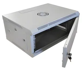 DATACOM 19"-Einteil-4HE-Rack / Tiefe 450 mm / Tür aus Blech / Wandmontage