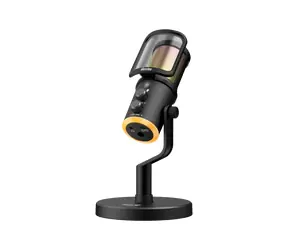 Genius MIC-S400U schwarz / Streaming-Mikrofon / USB-C / Niere / RGB