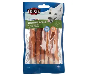 TRIXIE DENTA - Leckerli-Stick mit Hühnerfleisch, 12 cm / Zahnpflege-Leckerli / 6 Stück / 70 g
