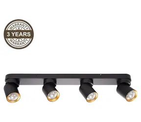 Domoletti TUNIS ML9939 schwarz-gold / Deckenleuchte / 4X GU10