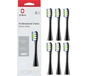 Oclean Professional Clean Bürstenkopf P1C5 schwarz (6 Stück) / Ersatzköpfe / Oclean Schallzahnbürsten / mittel