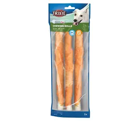 TRIXIE DENTAfun Stick mit Hühnchenmotiv, 28 cm / Zahnpflege-Leckerli / 3 Stück / 250 g