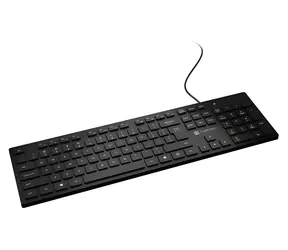 Natec Herring schwarz / Kabelgebundene Tastatur / US / Multimedia / USB / 105 Tasten