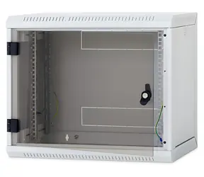 Triton 19"-Rack, einteilig, 9 HE/600 mm / Rack / Wandmontage / Abnehmbare Seitenwände / Vollglastür