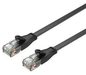 Unitek Cat 6 UTP Flachkabel, schwarz / Ethernet-Kabel / 3 m / Cat6 / RJ-45