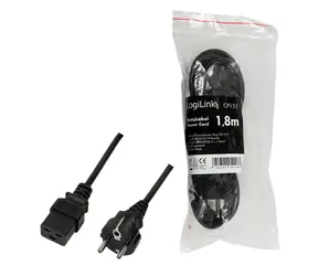 LogiLink CEE7/7 - IEC C19 schwarz / Netzkabel / 1,8 m / 16 A / 250 V