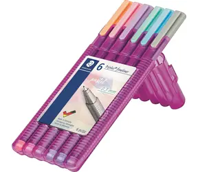 Staedtler 334 C6 / Liner / 6er-Set / Spitze 0,3 mm / Farbmix
