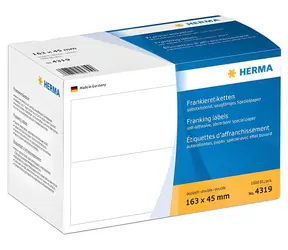 Herma Frankieretiketten doppelt 163 x 45 mm / weißes Papier / 1000 Stück.