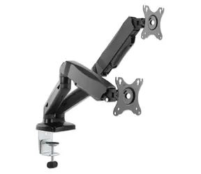 Manhattan 2-Monitor-Halterung, schwarz / Monitorhalterung / VESA 75x75-100x100 / 17-32" / Gasfeder / Tragkraft 9 kg