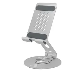 Icy Box IB-TH201 R silber / Tablet- und Smartphone-Ständer / 360° drehbar / faltbar / bis zu 12,9 Zoll / Aluminium
