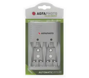 AGFAPHOTO Value Energy grau / Ladegerät / AA, AAA, 9V / 2 Steckplätze / LED-Anzeige