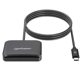 Manhattan externer SMART und microSD-Kartenleser / Kartenleser / USB 2.0 Typ-C / schwarz / 1 m